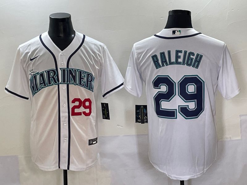 Men 2025 Seattle Mariners #29 Raleigh White Game Nike MLB Jersey style 3->seattle mariners->MLB Jersey